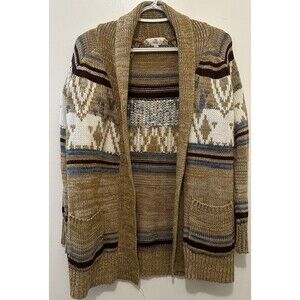 Pink Rose Open front Cardigan Size Medium Chunky Cozy